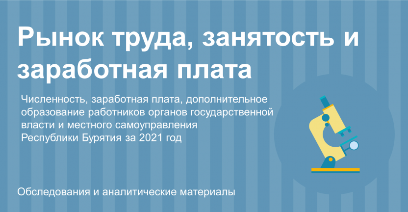 Численность, заработная плата, дополнительное образование работников органов государственной власти и местного самоуправления Республики Бурятия за 2021 год